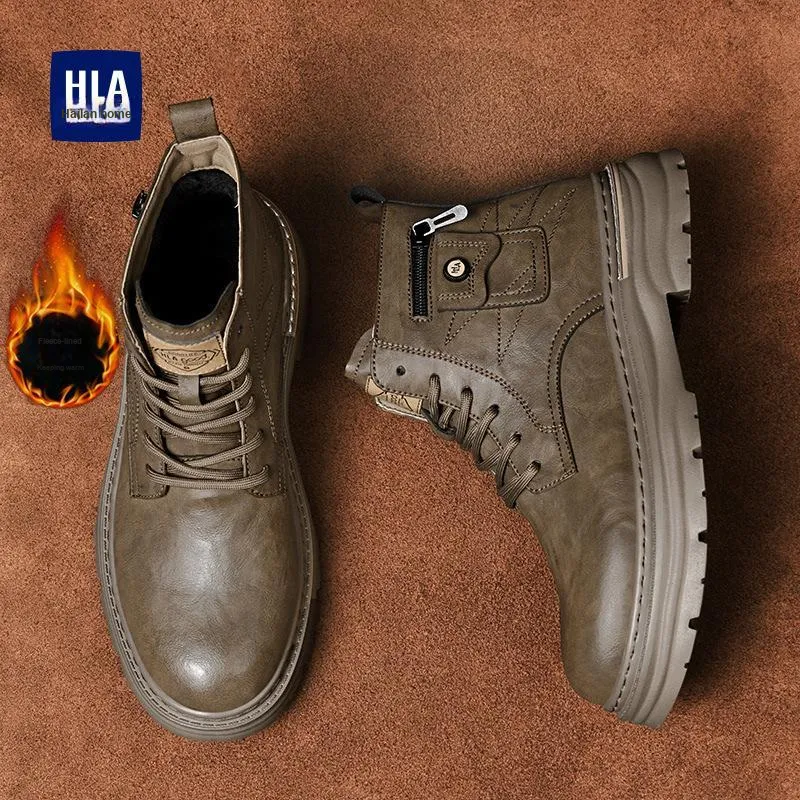 HLA Martin Boots Men Black, Brown-16