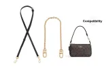 Coach Black 1.1cm Wide Plain Weave Gold Buckle 90-120cm+Free 40cm Decorative Chain