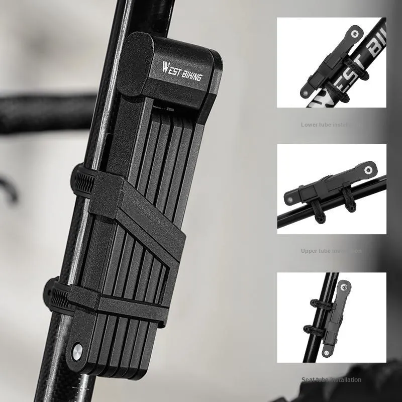 WEST BIKING Bicycle Locks Anti Rust Adjustable Folding Lock-5