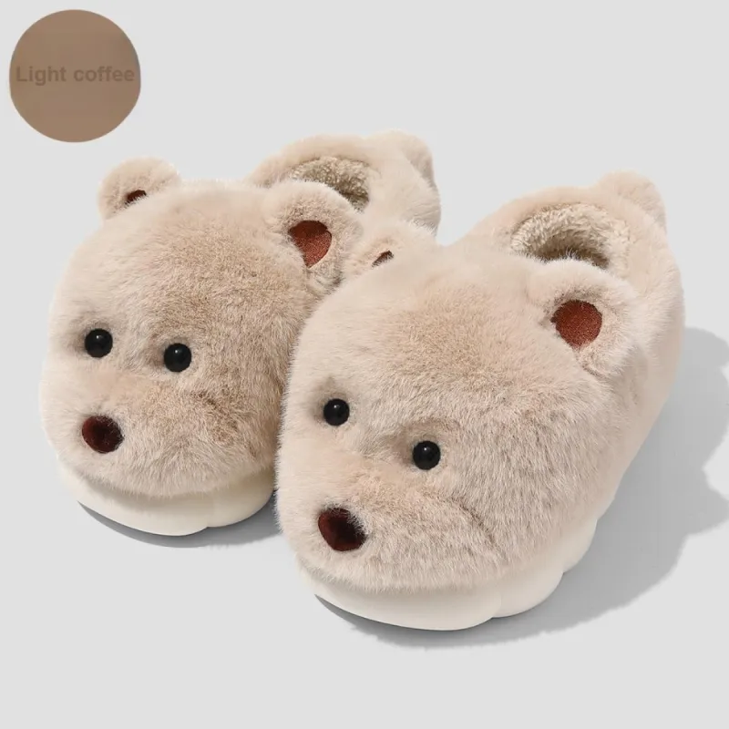 Flamingo Small Dog Cute Cotton Slippers, Backed For Fall And Winter Indoor Couple Home Use Plush Warm Fuzzy Slippers-7