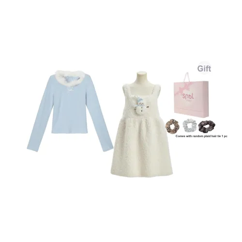 Snbl Топ + Юбка на подтяжках Женские Комплекты с юбкой