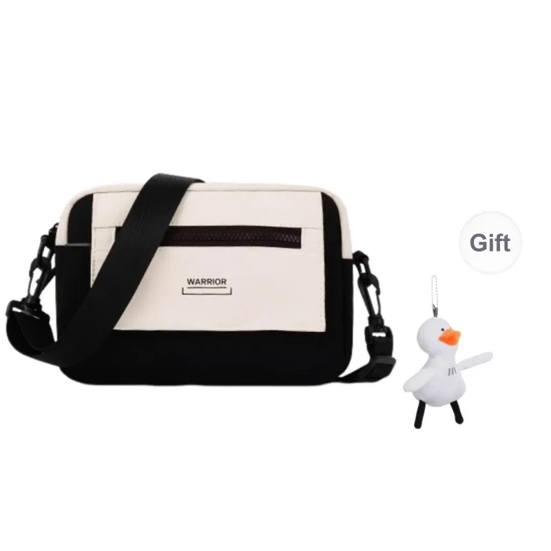 Warrior Nylon Crossbody Bag Regular Unisex Black White-7
