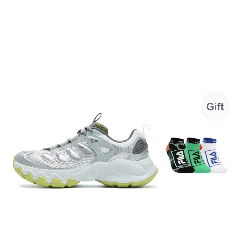 FILA TRUFFLE Cushioning Abrasion Resistant Breathable Low Top Running Shoes Men's Gray White-6