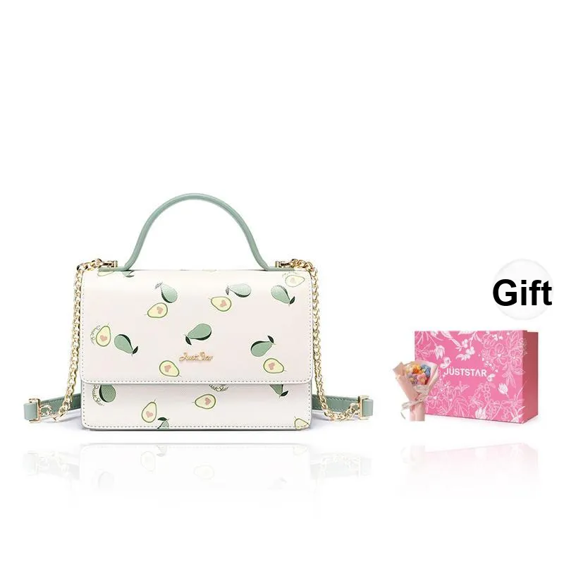 JUST STAR Synthetic Leather Small Square Bag, Crossbody, One Shoulder Handbag Regular Women's Avocado Green