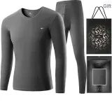 Men's Crew Neck Clothing Sets (Dark Gray) 100% cotton Antibacterial/High-Rebound Soft