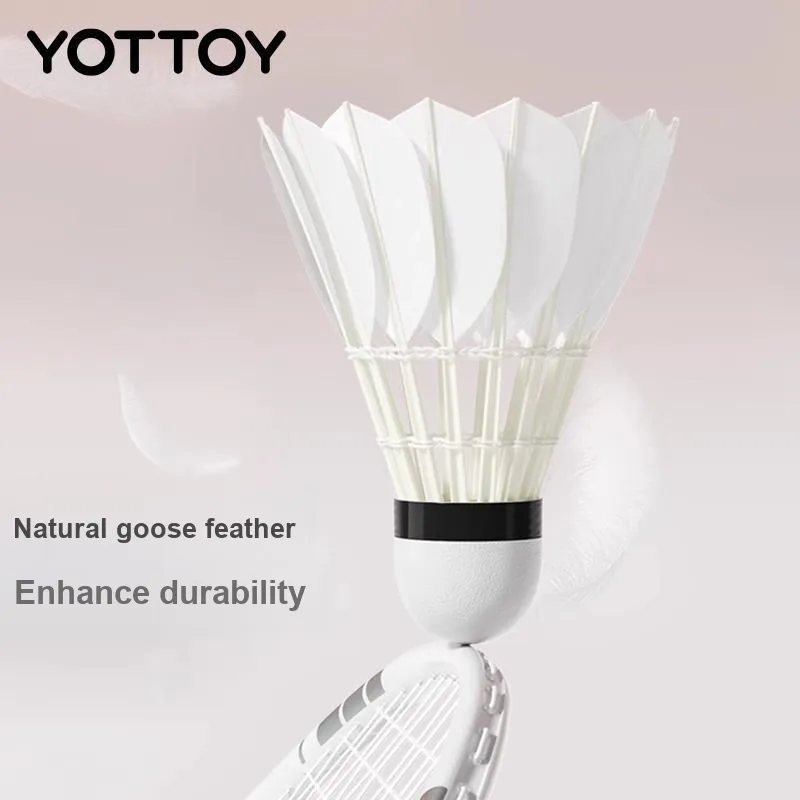 YOTTOY Goose Feather Shuttlecock 3 Pack Goose Feather Shuttlecocks-1