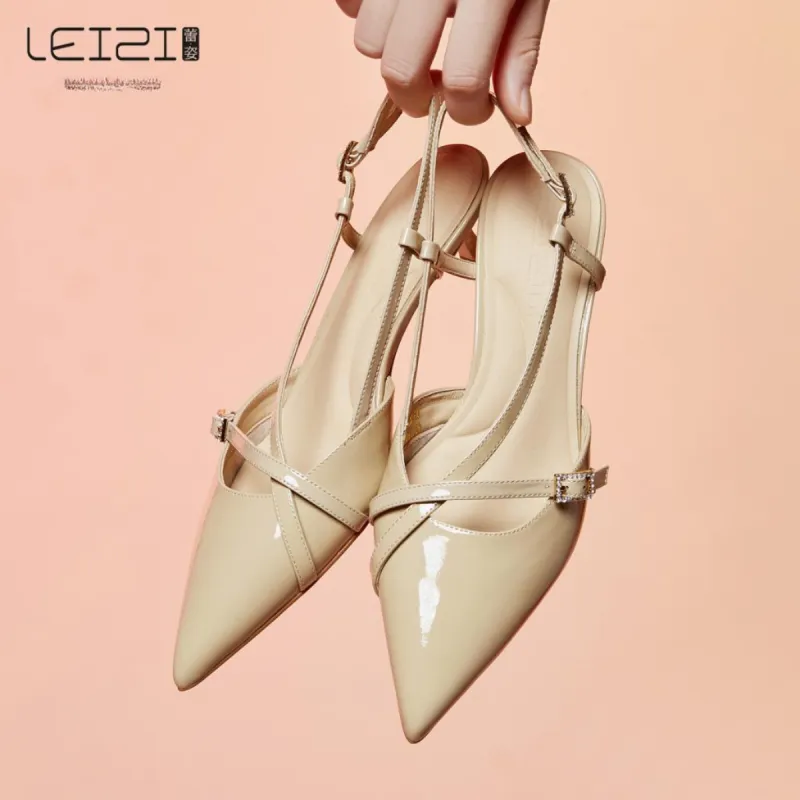 Lazi Slim Heel High Heels 4cm Women's-10