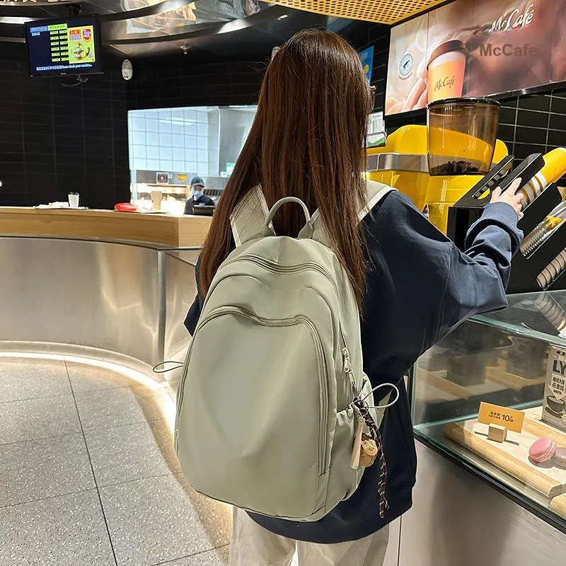 Yalu Nylon Backpack Regular Unisex White/Black/Purple/Green/Blue-19