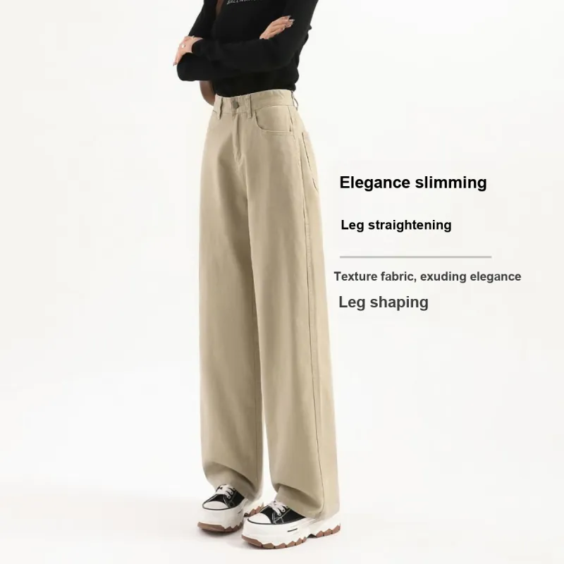 FAWENXIANGZI Jeans Women's Khaki-3