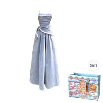 QUIET ANGEL Slip Dress Women's Blue
