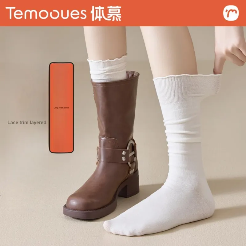 Temooues Knee High Socks Women's Combo Set-13