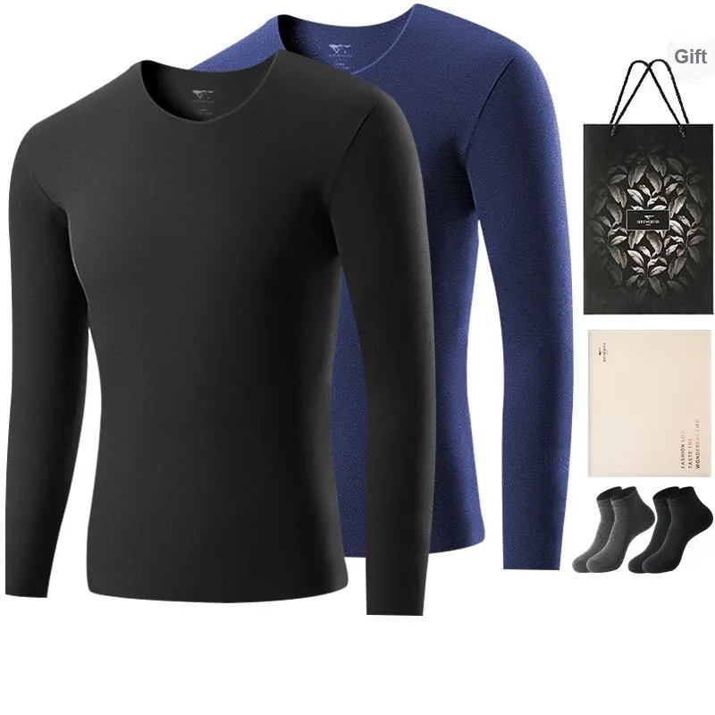 SEPTWOLVES Thermal Tops Men's 2 Pack+Shopping Bag-5