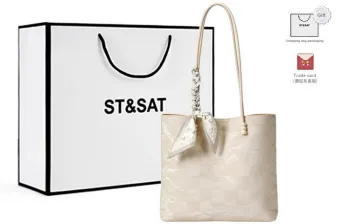 ST&SAT Synthetic Leather Tote Shoulder Bag Medium Size Women's Multicolor