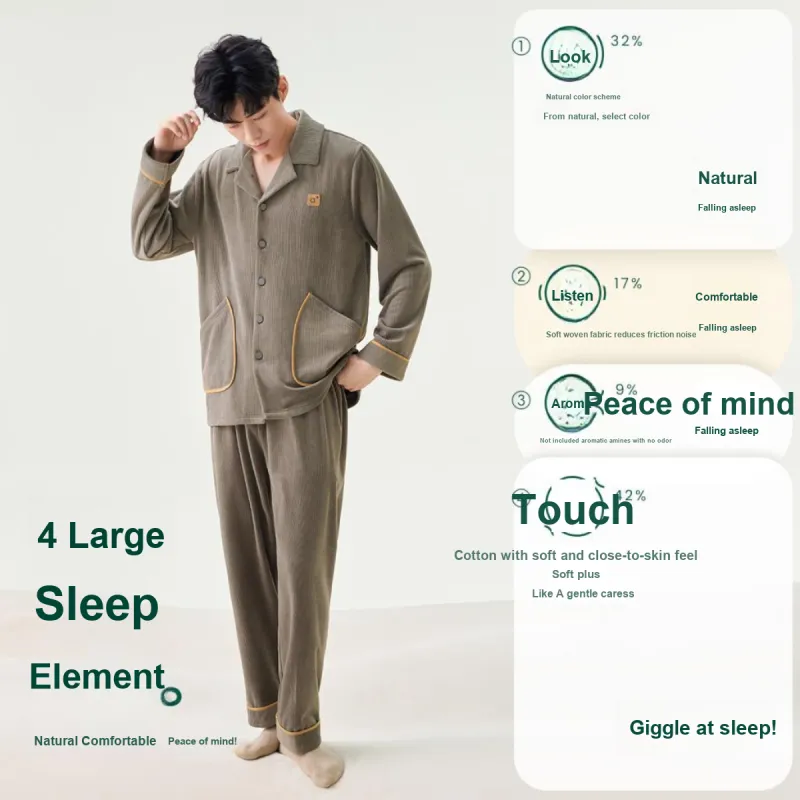 Aannsfam Pajama Set Men's Ink Stone Gray-1