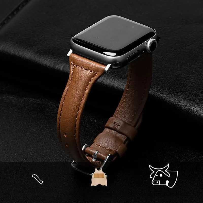 FUDIEN Apple Compatibility Watch Band Genuine Leather Material-37