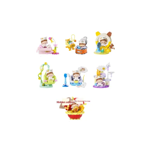 JAKI Вишня Bun Flock Little People Новый год Meow Слепые коробки Single Mystery Box Целая коробка 6 шт