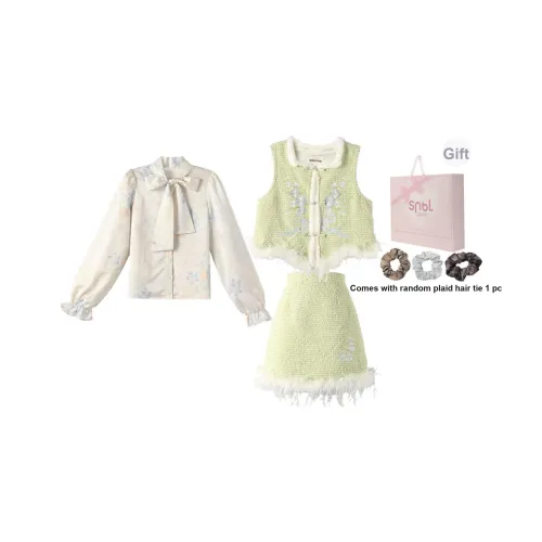 Snbl Рубашка + Жилет + Юбка Женские Комплекты с юбкой