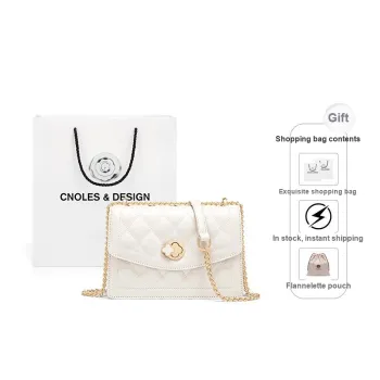 CNOLES Cow Leather Crossbody Bag Shoulder Bag Shoulder Bag Regular Medium Size Women's Ecru