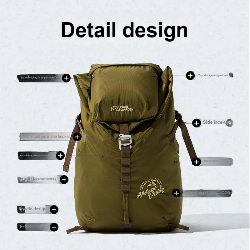 MOBI GARDEN Polyamide Hiking Water Repellent Backpack Regular Unisex Olive Oils Green-1