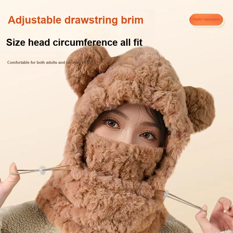 XTEP Casual Fashion Versatile Anime Cute Facial Features Fuzzy Beanie Unisex-4