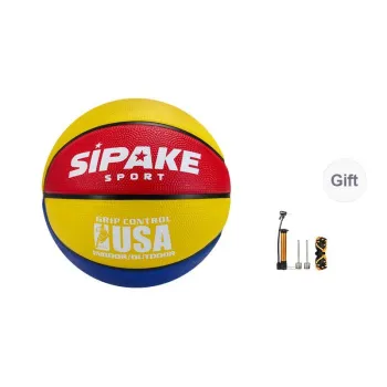 SIPAKESPORT Rubber Basketball Red Yellow Blue Size 4 5 Size Match Kids'