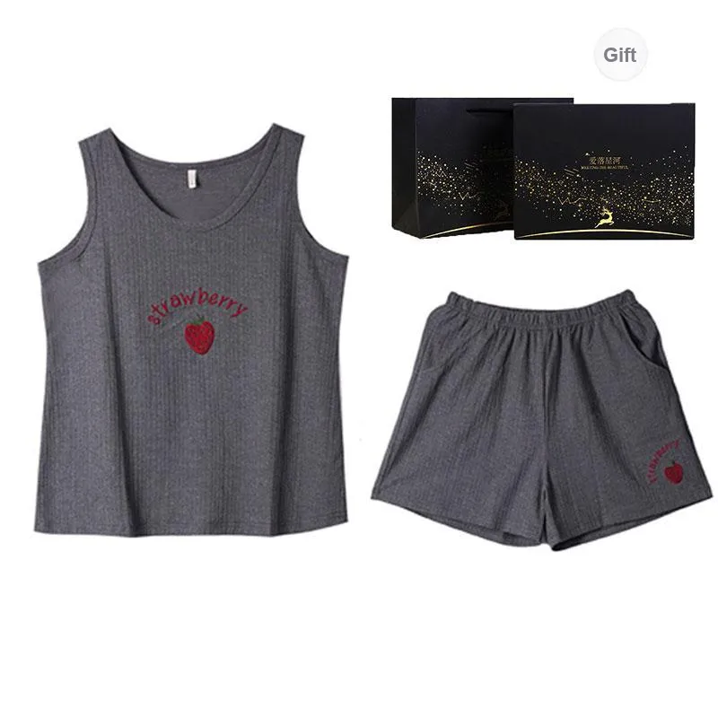 Dorame Pajama Set Women's Gift Box Set Dark Gray-0