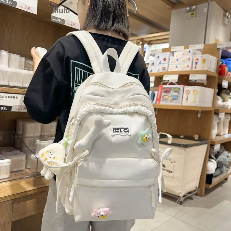 YUANTUZHE Nylon Backpack Women's Pink White Black Purple Yellow Green-2