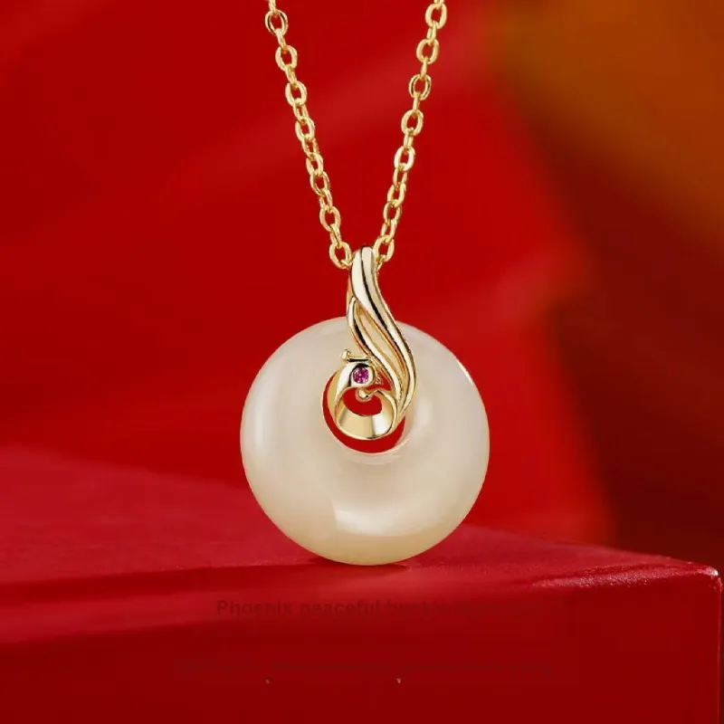 Royal Heaven's Choice Pendants White Jade/Pale Greenish White Jade Women's-1