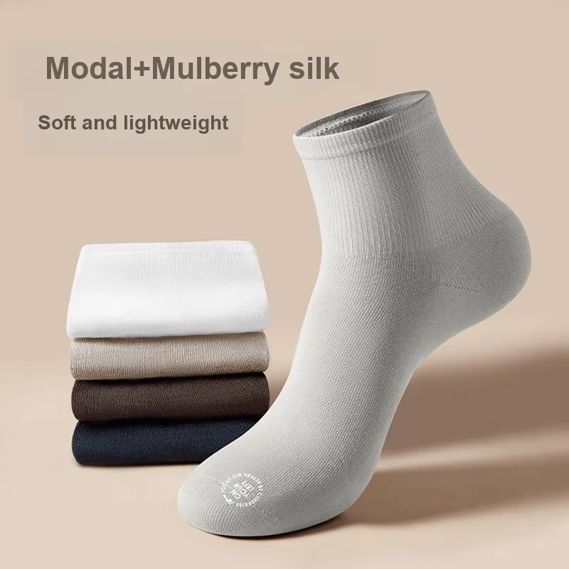 Cheekkiss Mid Calf Socks Men's Box 4 Pack Ecru-9