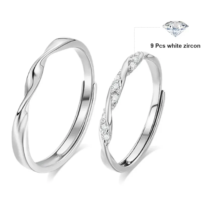 KADER Love Frequency Series 925 Sterling Silver Rings Unisex Silver-7