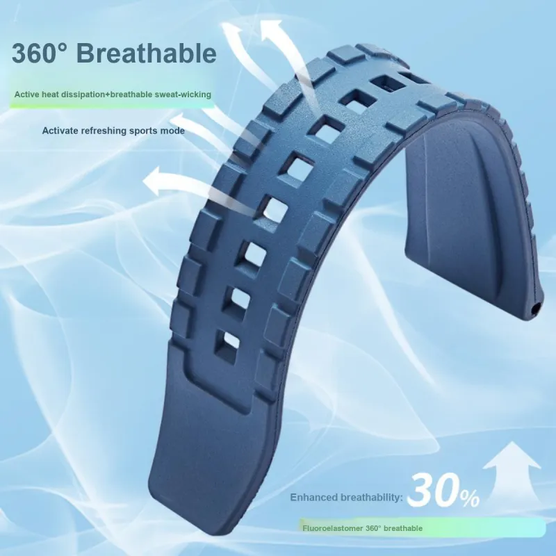 SHIRUI Ten Auspicious Symbols Compatibility Watch Band 20/22mm Fluoroelastomer Material-6