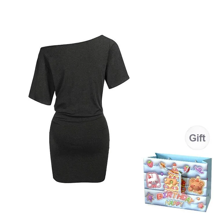 WOWI KCKS Short Sleeved Dress Women's Dark Gray-1