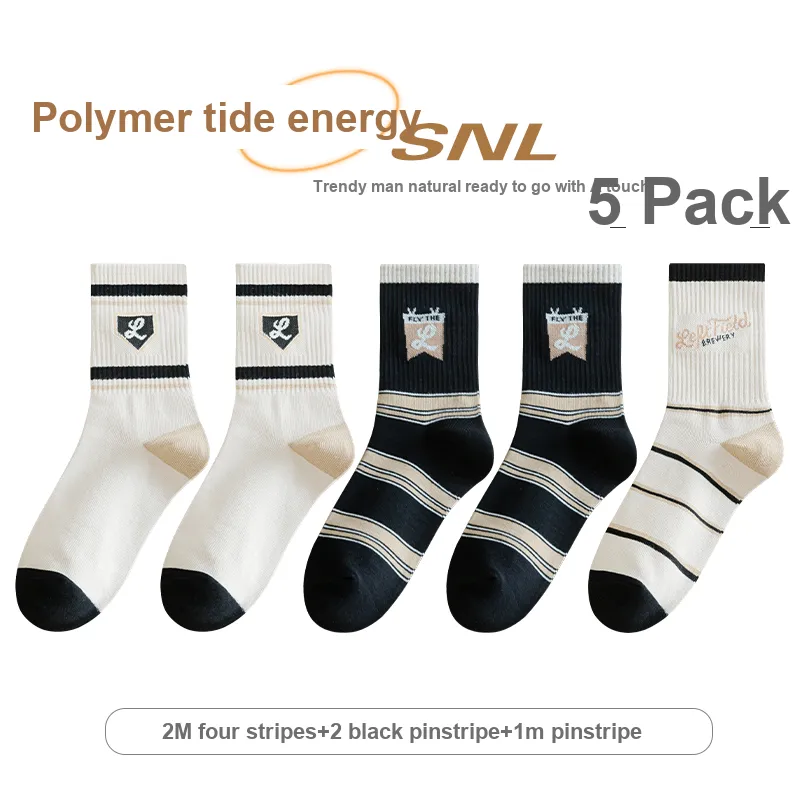 Lan Miao Mid Calf Socks Men's 5 Pack-13