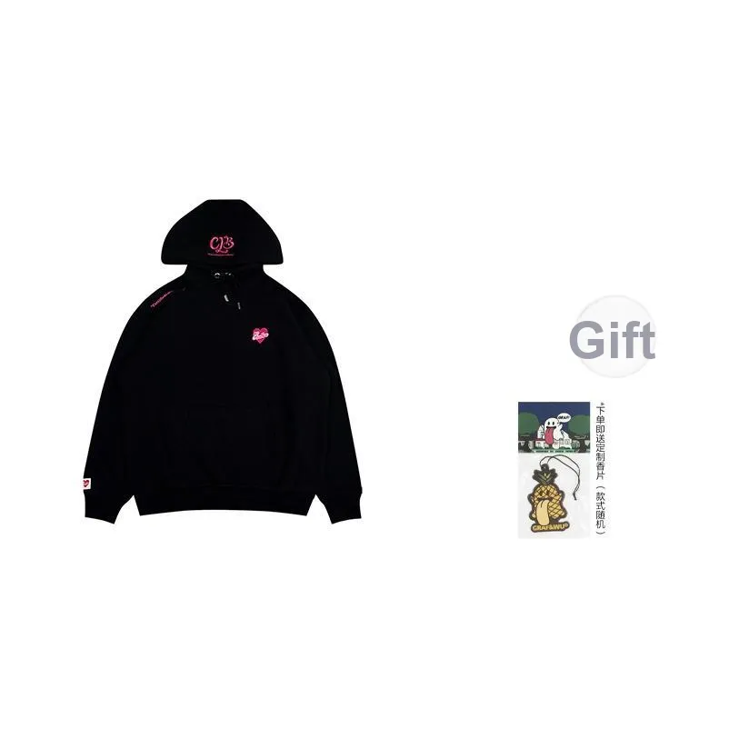 GRAF Вышивка Свободный крой Флис с подкладкой Толстовка Hoodie Унисекс