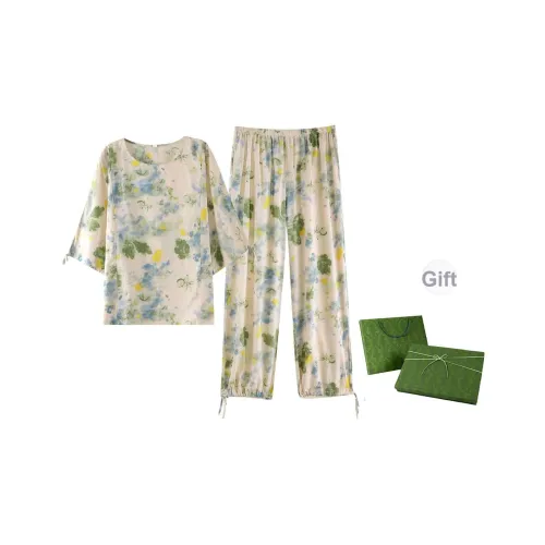 ZumashL Пижама Подарочная коробка Женская Stream Зеленый Вода