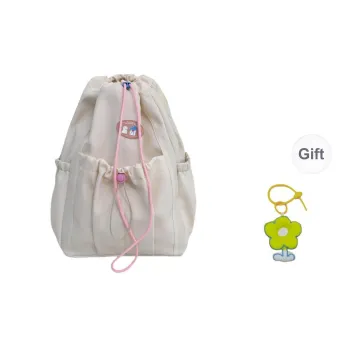URBAN FOREST Nylon Backpack Unisex Ecru/Black/Yellow/Light Green/Pink