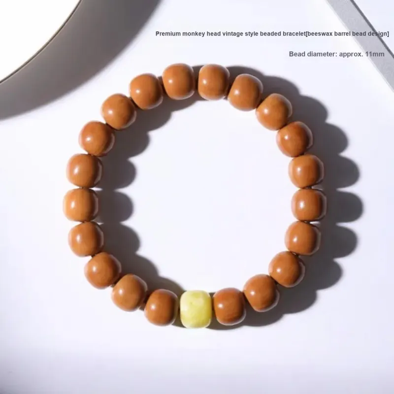 Tsukiran Monkey Head Walnut Bracelets Unisex-11