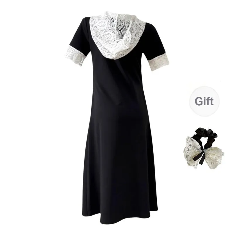 PAVEA Short Sleeved Dress Women's Black-1
