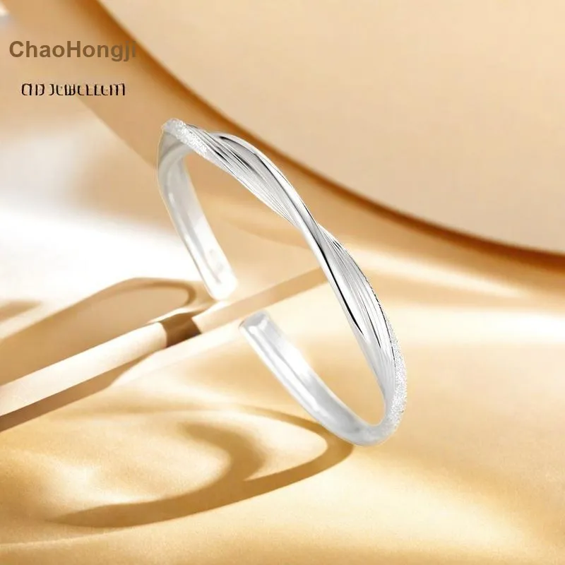 CHAOHONGJI 999 Fine Silver Bangles Women's-3