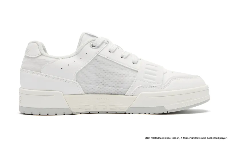 QIAODAN Dry Anti Slip Wear Resistant Low Top Skateboard Shoes Women's Jordan White Gray Silver-1