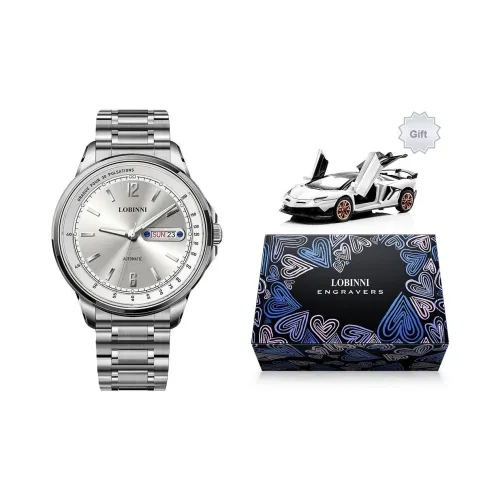 LOBINNI L Минималистский стиль Мужские часы Автоматический механический механизм Ремешок из нержавеющей стали Часы