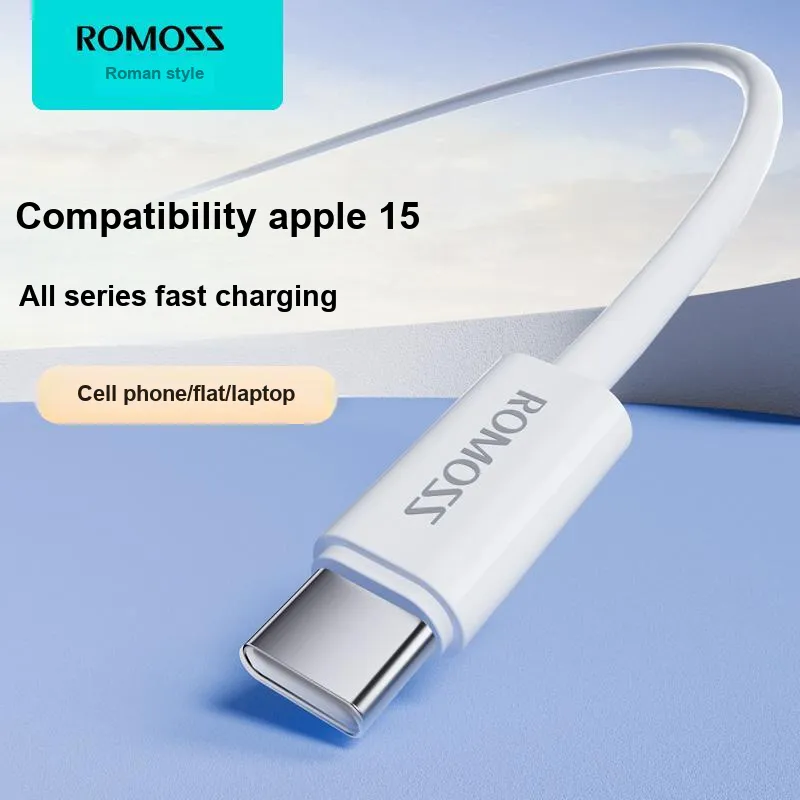 ROMOSS 1.2/2m Type c To Type c PD 60W Fast Charging Supported Apple 15 Series Fast Charging Woven Cable-16