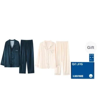 Qin Jing Pajama Set Unisex Navy Blue Apricot