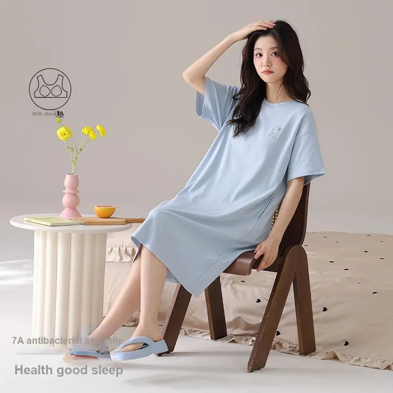 FENTENGCARE Nightgown Women's Sky Blue-4