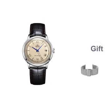 ORIENT Automatic Mechanical Movement Genuine Leather Strap Watch 40.5mm Unisex White Dial