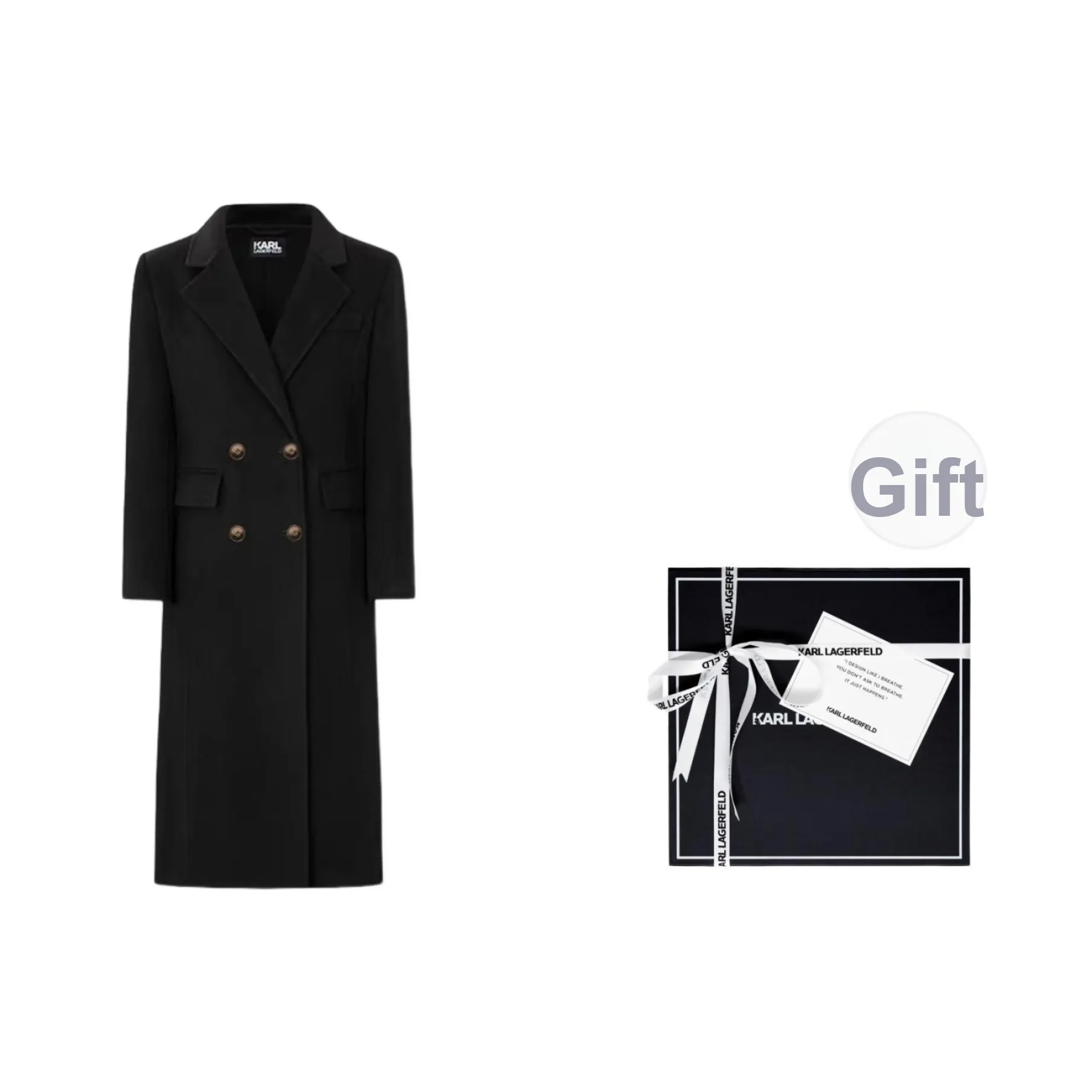 Пальто KARL LAGERFELD Женское Черное
