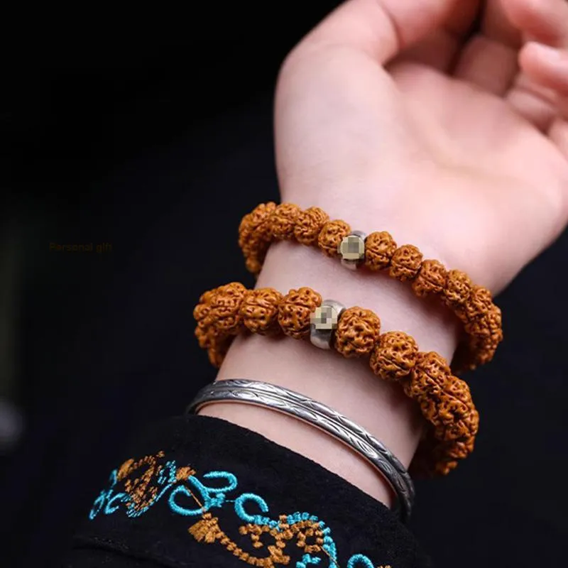GUMUJIANG King Kong Bodhi Seeds Water Repellent Anti Slip Beaded Bracelet Single Wrap Unisex-5