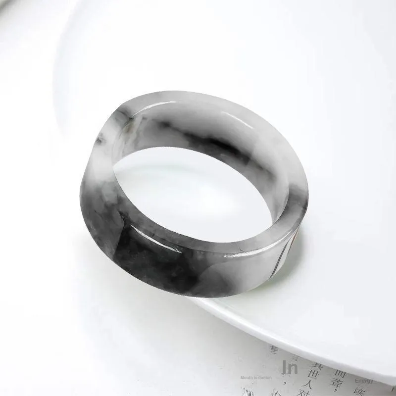 MY WORLD BEGINS AND ENDS WITH YOU Bean Type Jadeite Rings Unisex-4