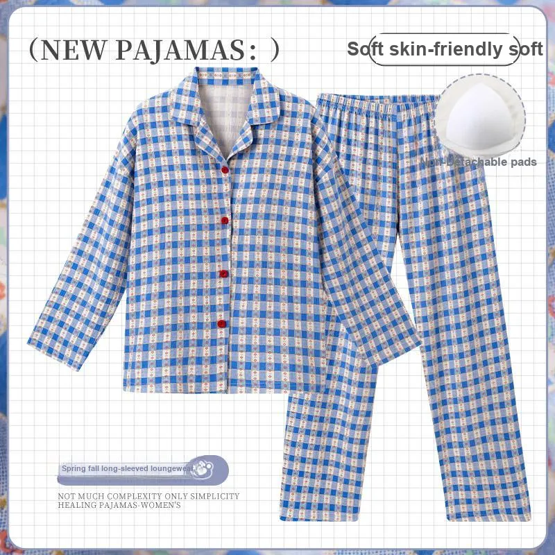 OUSHIBO Pajama Set Women's Blue-1
