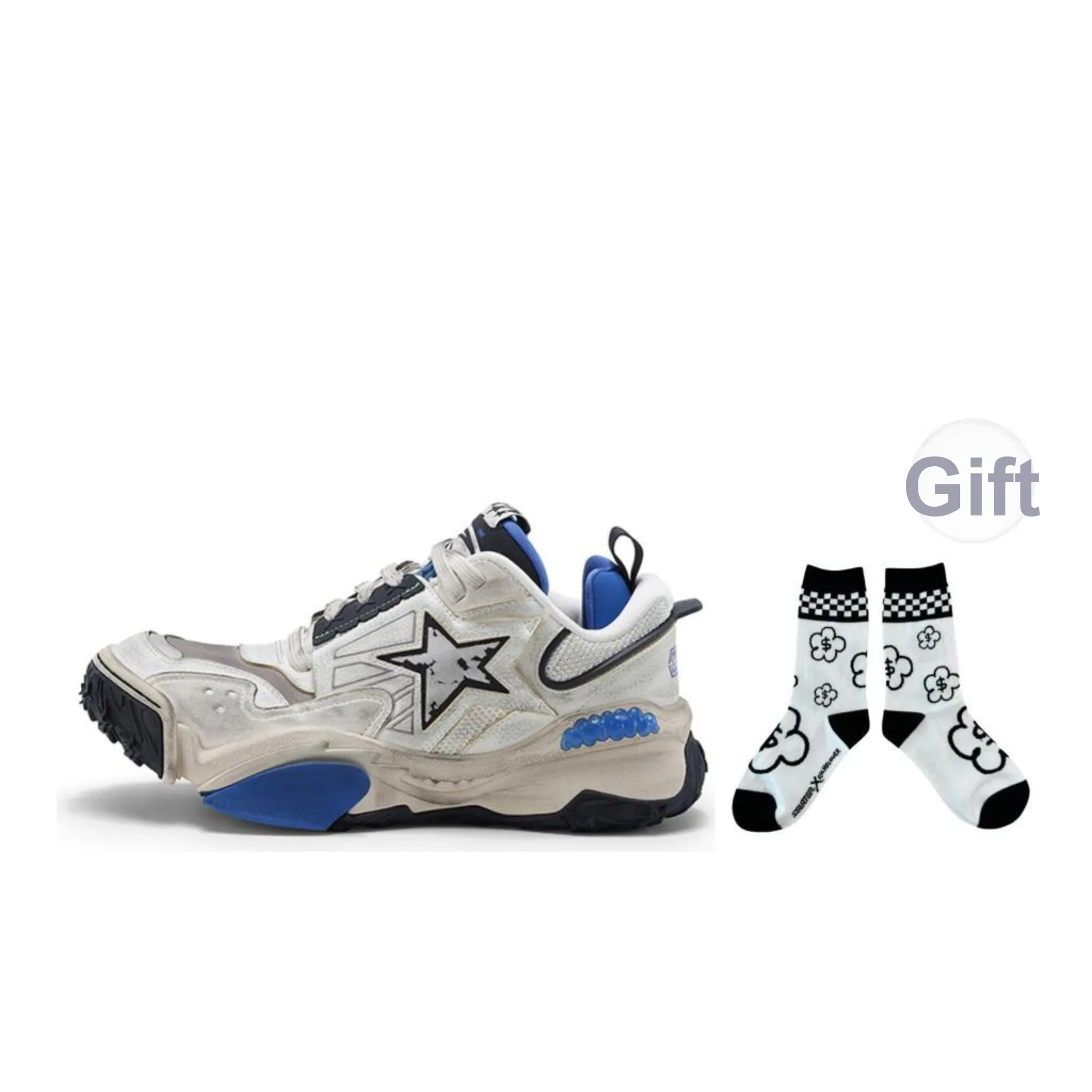 STARTER Vol 90s V STAR Stars Shoes Anti Slip Wear Resistant Low Top Chunky Sneakers Men's Blue